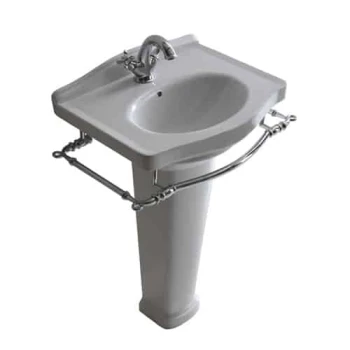Lavabo classico ethos 55x44 su colonna con porta asciugamani