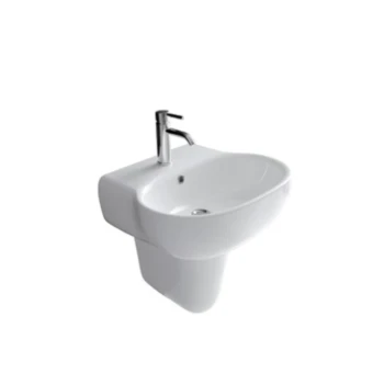 Lavabo con colonna sospesa 55x48