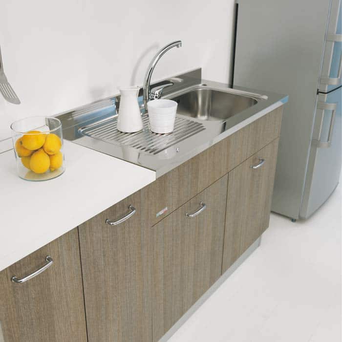 Lavello inox 2 vasche con mobile sottolavello 90x50 — Bagnochic